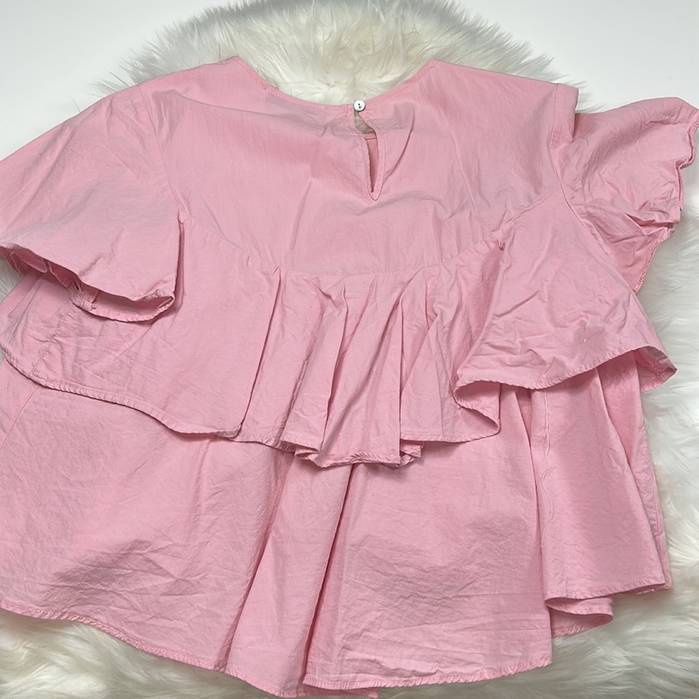 Zara Pink Ruffle Top - Picture 3 of 5